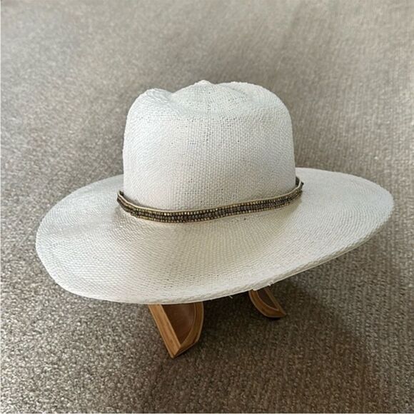 🆕 Free People Monte Carlo Wide Brim Straw Hat / White - Picture 1 of 12